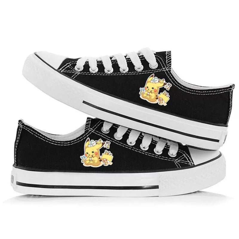 Mayoulove Pokemon Pikachu #5 Casual Canvas Shoes Unisex Sneakers For Kids Adults-Mayoulove