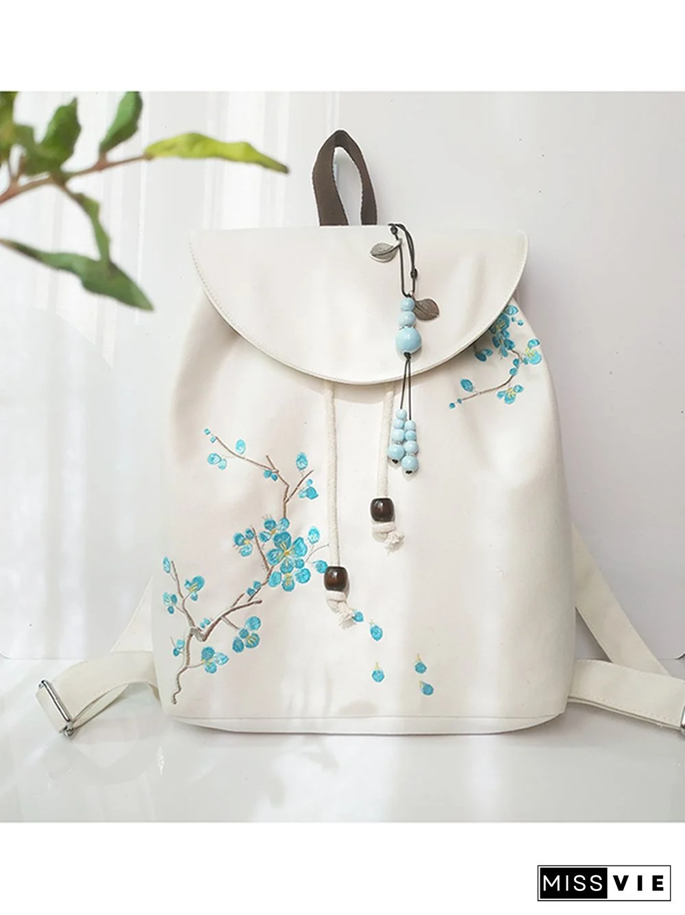 Vintage Flower Embroidery Backpack