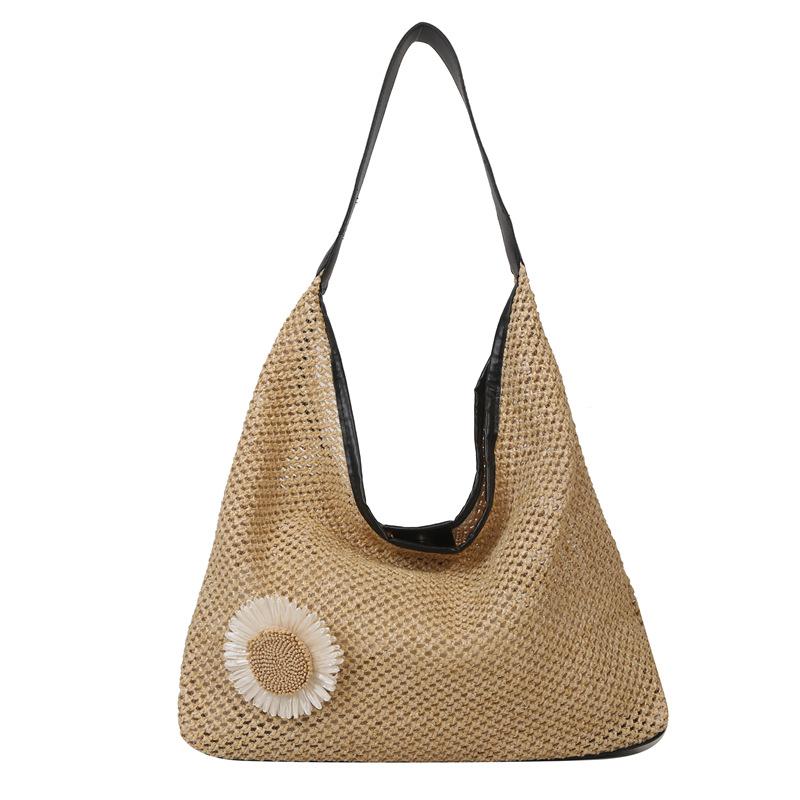Mature Ladies Large Capacity Casual Weaving Tote Bag