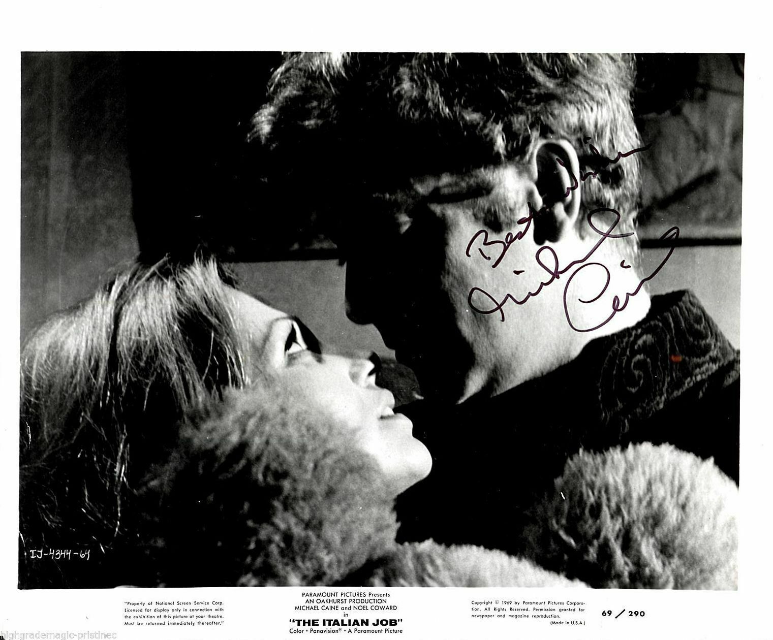 MICHAEL CAINE AUTOGRAPHED SIGNED 8X10 FROM THE FILM ITALIAN JOB