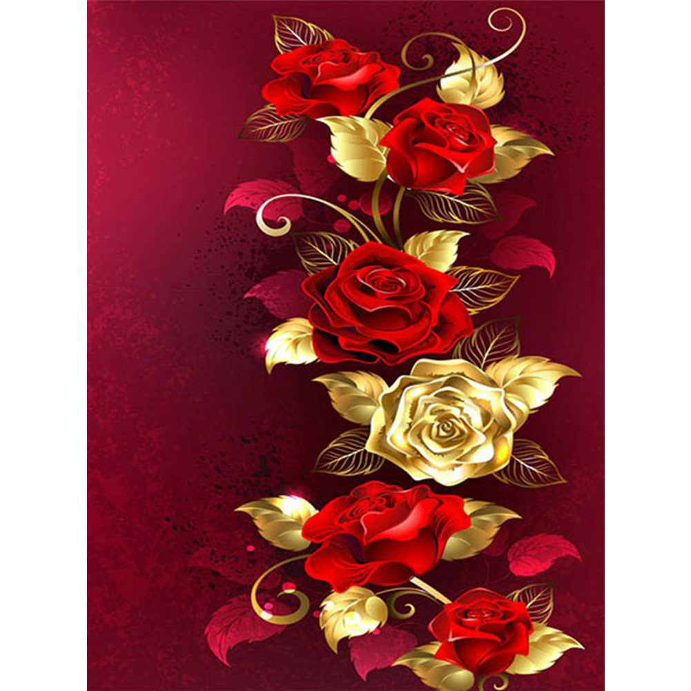 

Gold Foil Rose - Round Drill Diamond Painting - 30*40CM, 501 Original