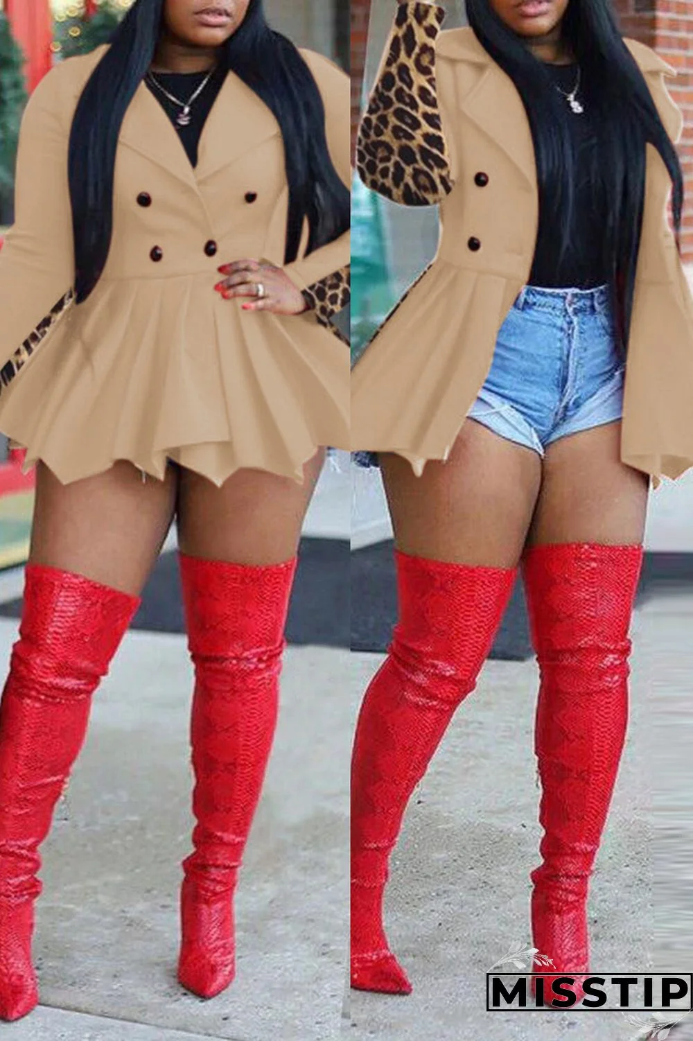 White Fashion Casual Print Patchwork Turndown Collar Long Sleeve Dresses