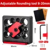 Woodworking DIY Auxiliary Tools Round Wooden Stick Rounding Tool Portable Adjustable Aluminum Alloy 9-Hole Electric Drill Rounding Tool