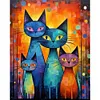 Abstract Cat Painting-11CT Stamped Cross Stitch 40*50cm/15.75*19.69in