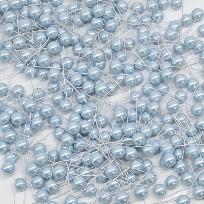 50pcs Colorful Pearl Stamens Artificial Flower small berries cherry For DIY Wedding Christmas Cake Box Pearl Wreaths Decoration