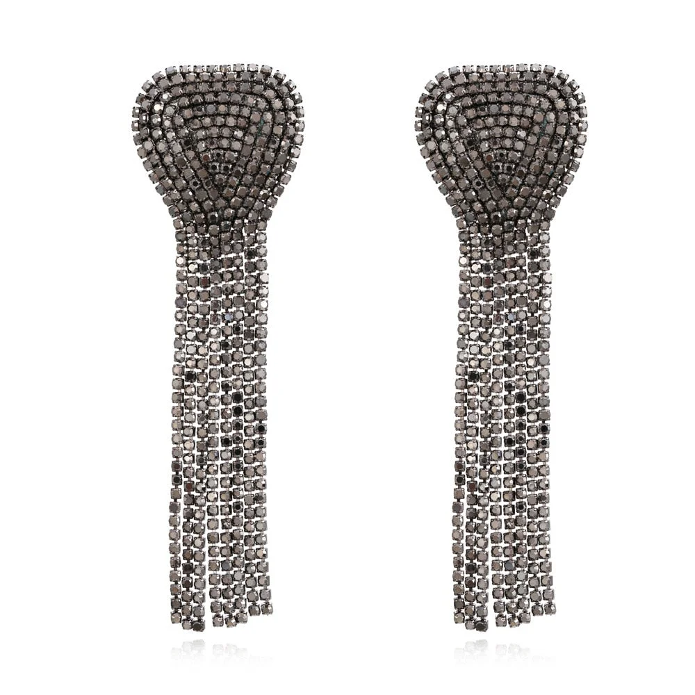 Dvacaman 2022 Valentine's Day Heart-Shaped Rhinestone Earrings For Women Shiny Statement Wedding Party Gift Crystal Drop Jewelry