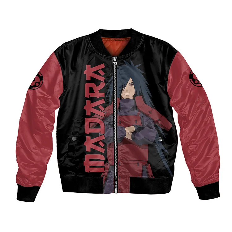 Uchiha Madara Sharingan Eyes Bomber Jacket Naruto