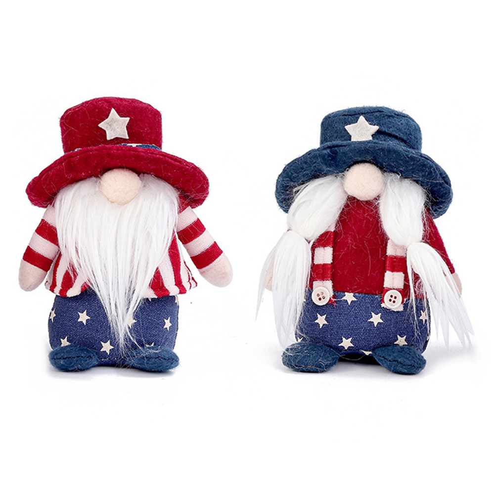 

Star Hat Gnome Faceless Doll Plush Toys Independence Day Ornaments Decor, Red has, 501 Original