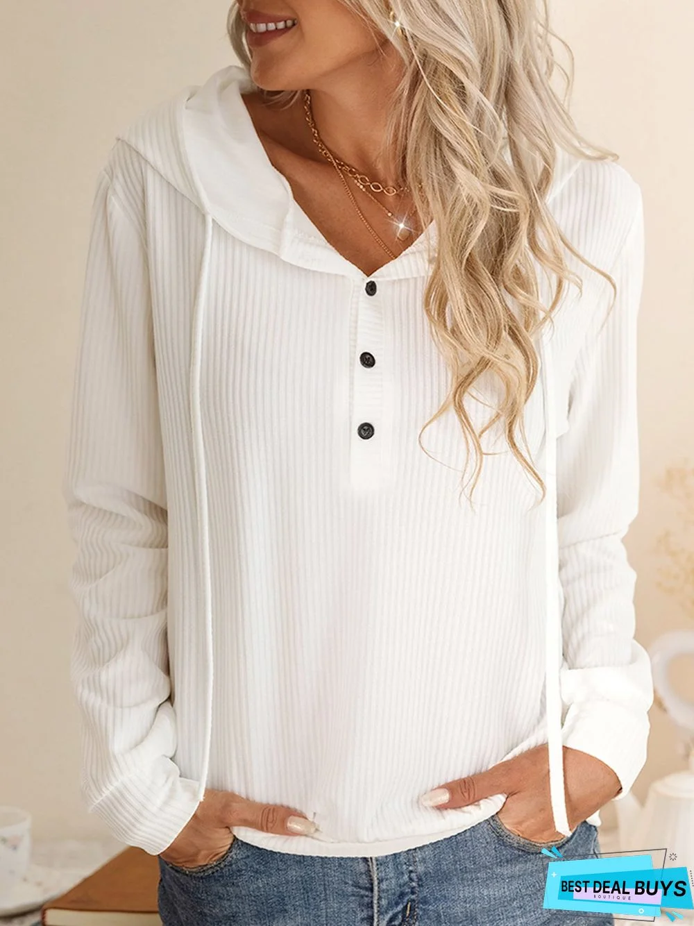 Casual V Neck Plain shirt & Tunic Top