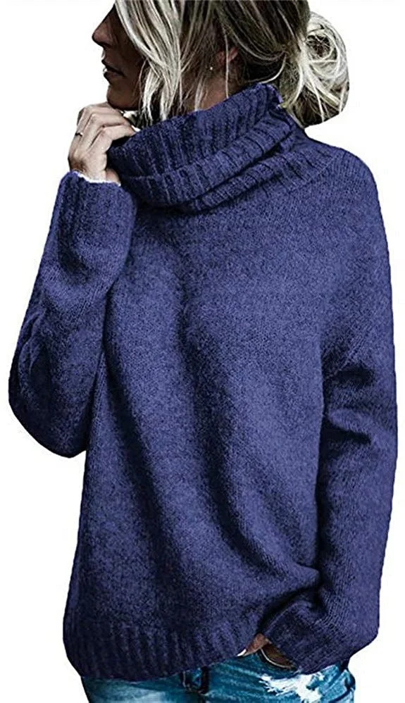 Uveng Fashion Turtleneck Long-sleeved Pullover Knitted Sweaters