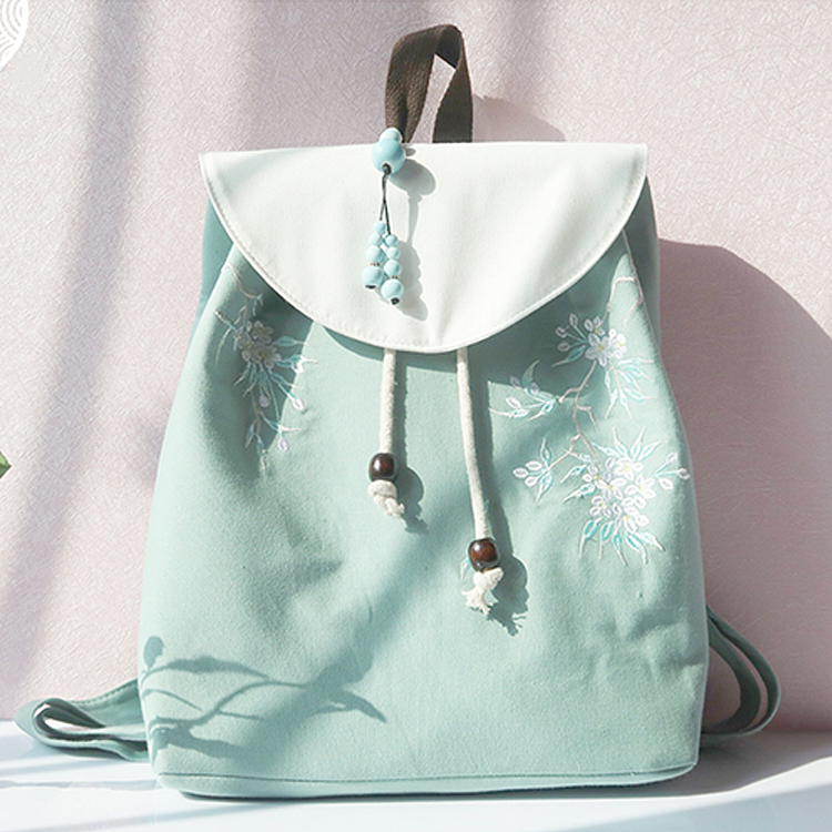 Vintage Flower Embroidery Backpack - Modakawa Modakawa