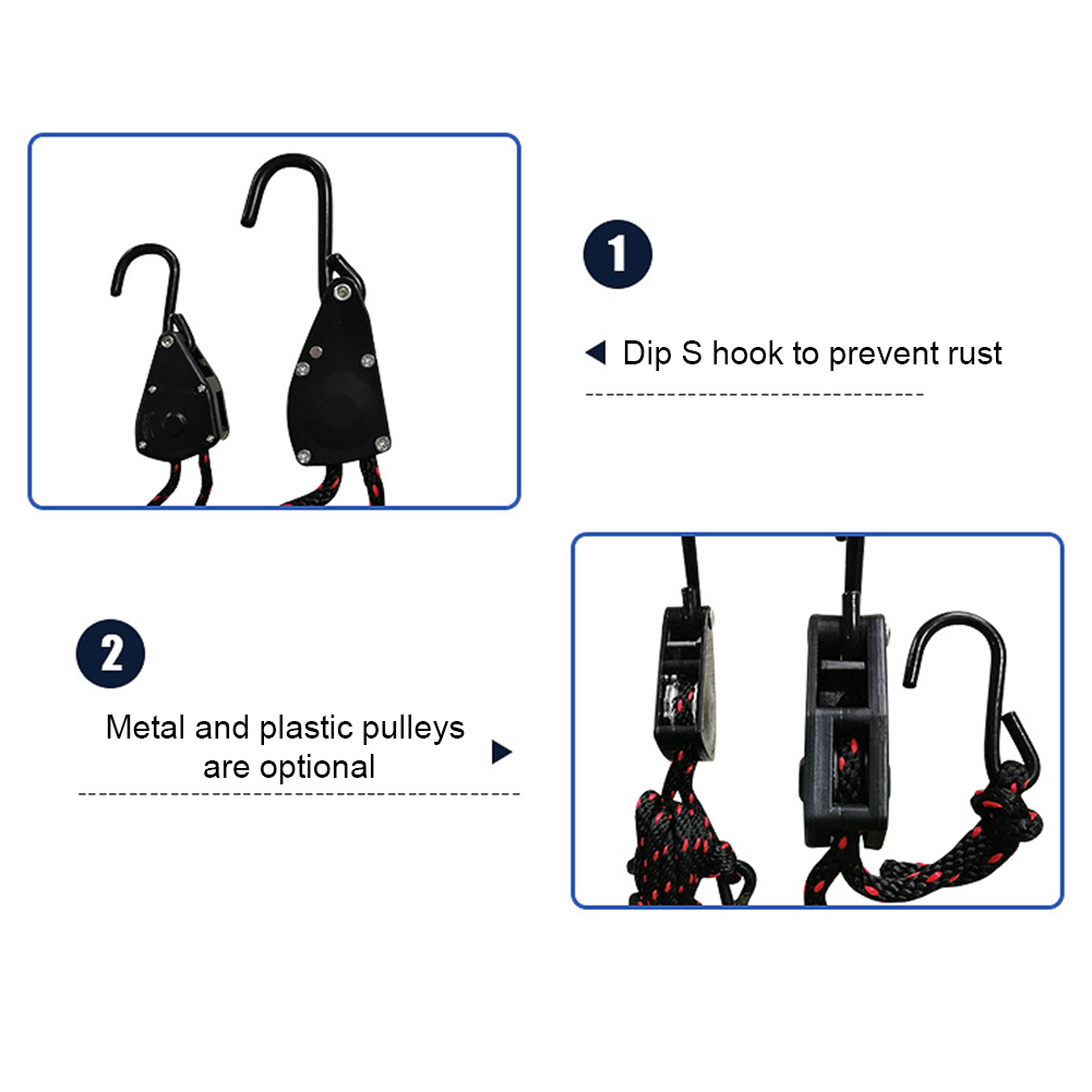 

Adjustable Hanging Lanyard Tent Lamp Lifting Pulley Hook, 3/8 metal, 501 Original