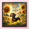 (US Only)Full Embroidery cotton Thread 11CT Printed Dog Cross Stitch Kit Art 40x40cm