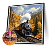 Paysage De Train De Village-Perceuse Ronde Peinture Diamant-30*30CM