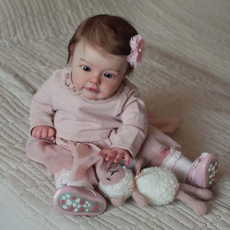 22" Realistic Reborn Toddler Doll Girl Esther with Curly Hair Sparkling New Baby Doll, Best Kids Gift Idea Rebornartdoll® RSAW-Rebornartdoll®