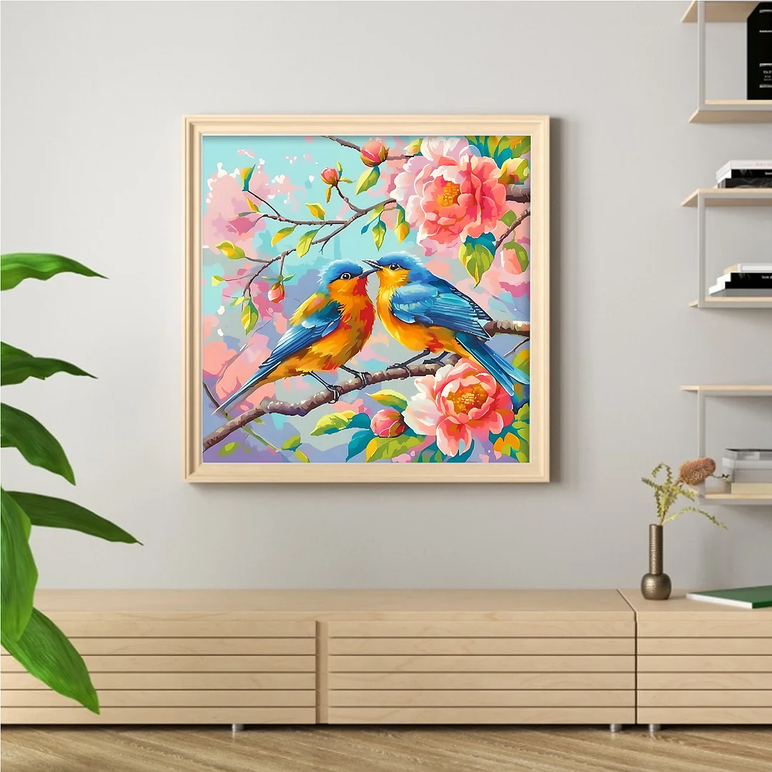 Birds On The Branches Full 11CT DIY Stamped Cross Stitch Kits 40x40cm for Adults