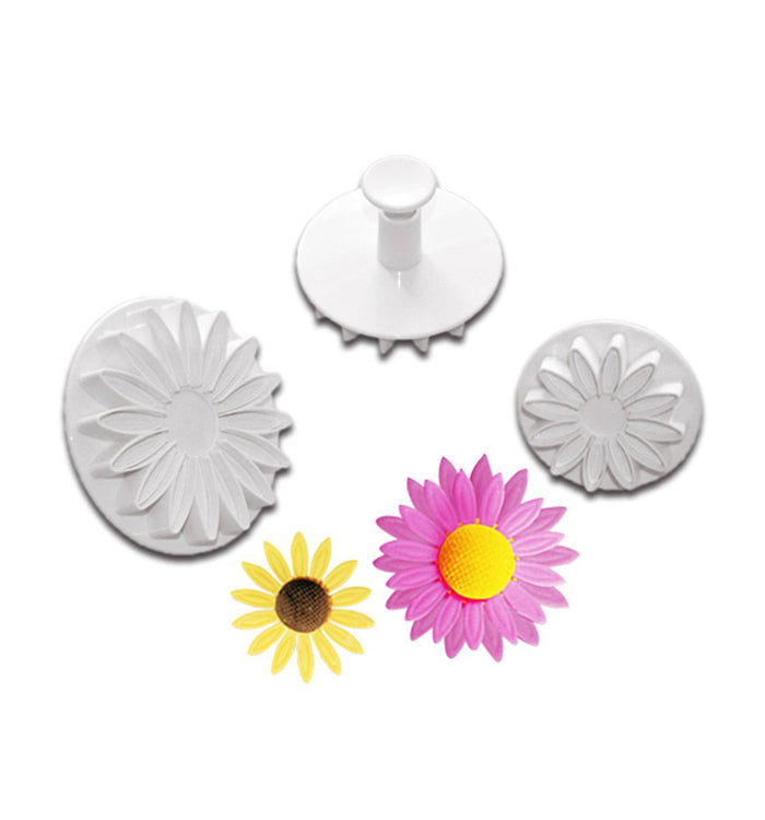 3pcs Sunflower Fondant Plunger Cutter Sugarcraft  Mould Cake Decorating Tool