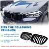 BILLDIO X3 G01 X4 G02 Grille - Black Kidney Grill Compatible With 2018-2021 X3 G01 2019-2021 X4 G02?ABS Single Slat Gloss Black