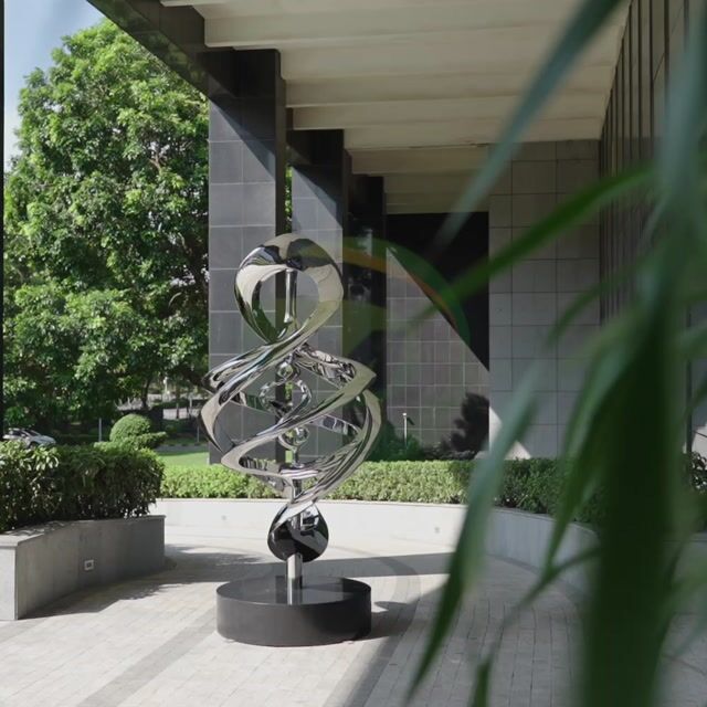 MaoPing Modern Abstract Stainless Steel Spiral Art Sculpture