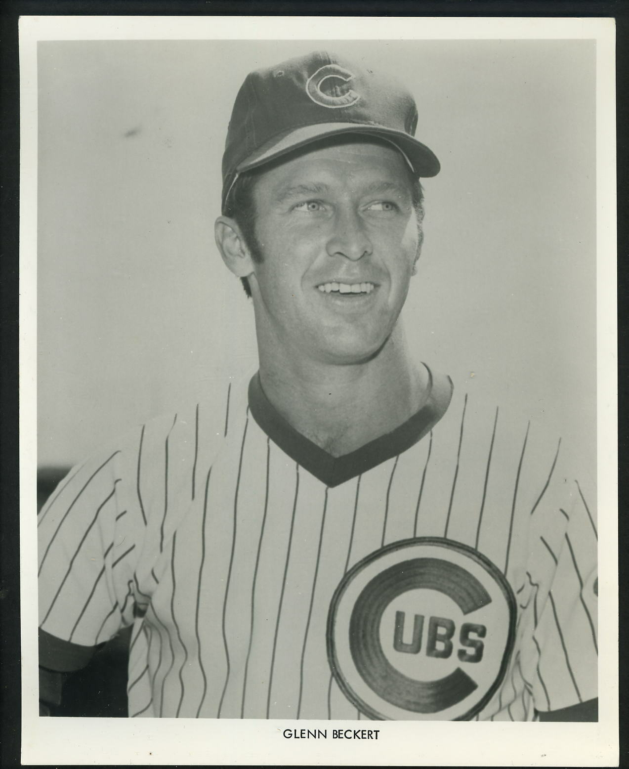 Glenn Beckert Chicago Cubs team issued circa 1970 Type 1 Press Photo Poster painting