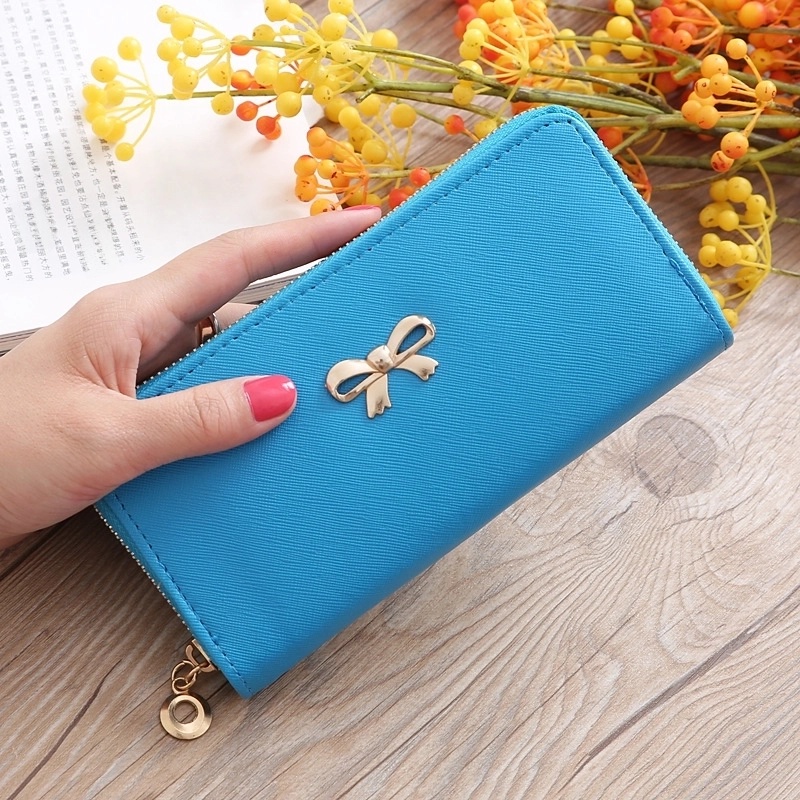 Korean Bowknot Solid Color Wallet