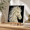 DIY Pearl Painting Horse for Home Wall Decor with Frame(30x30cm)