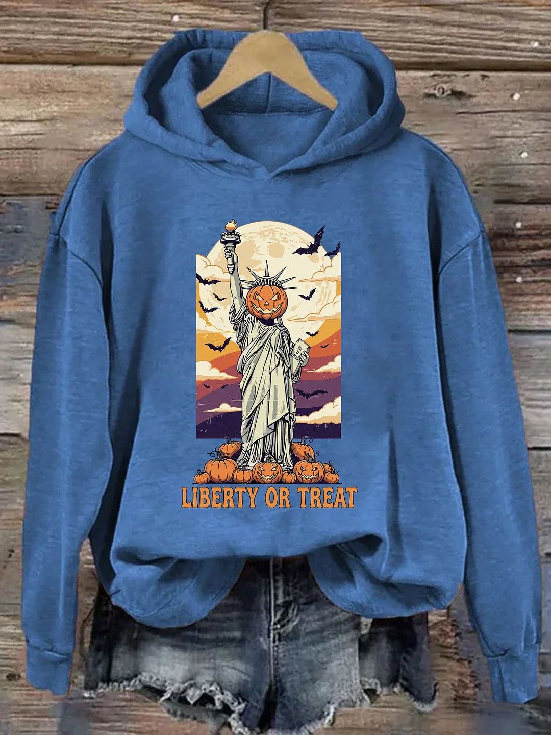 Liberty Or Treat Pumpkin Statue Hoodie