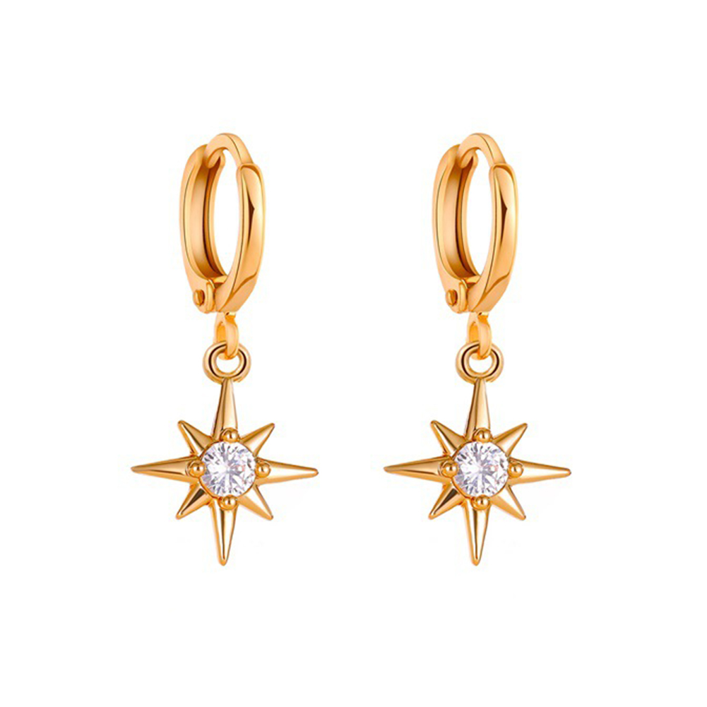 

Moon Star Ear Studs Women Fashion Metal Charming Earrings Ladies Jewelry, 501 Original