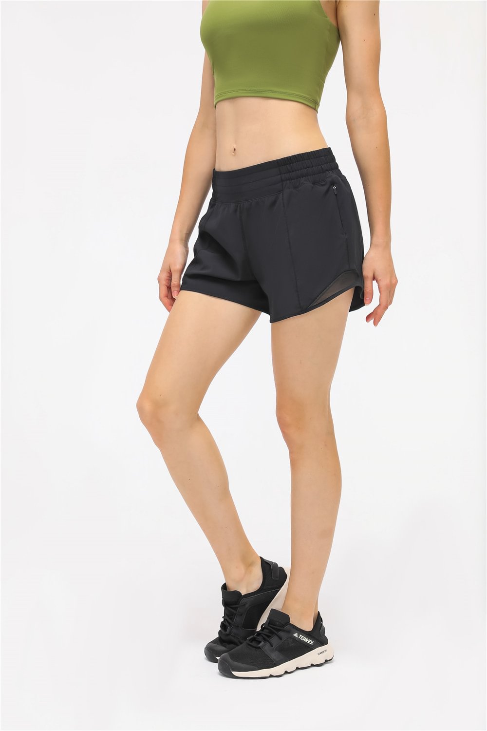 Ladies running shorts with pockets at Hergymclothing sportswear online shop