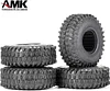 AMK 4pcs RC Tires 2.2inch RC Rubber Tyre Set Wheel Tires for 1/10 RC Crawler TRX4 Axial SCX10 III AXI03007 D90 TF2 MST Tamiya Redcat Gen 8 Gen 7 Tires