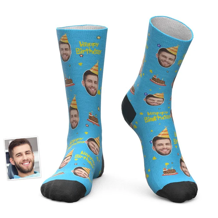 Custom Birthday Face Socks Funny Socks Best Socks Birthday Gift