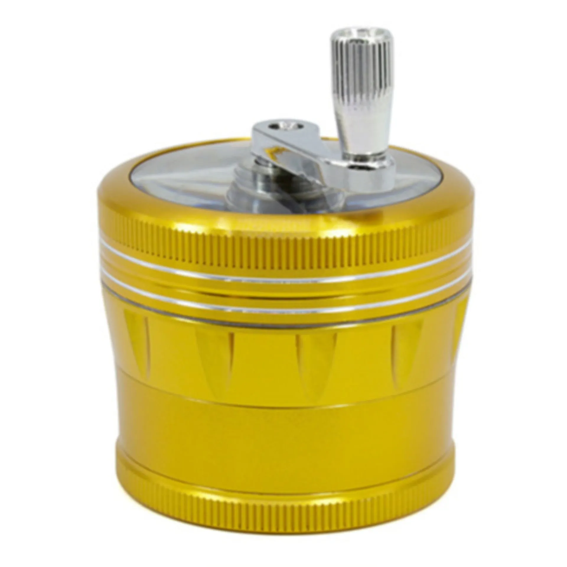 63MM 4 Piece Aluminum Alloy Lightning Rocker Herb Grinder-Gold