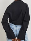 Fashion V-Neck Drawstring Loose Simple Blouses&Shirts Tops