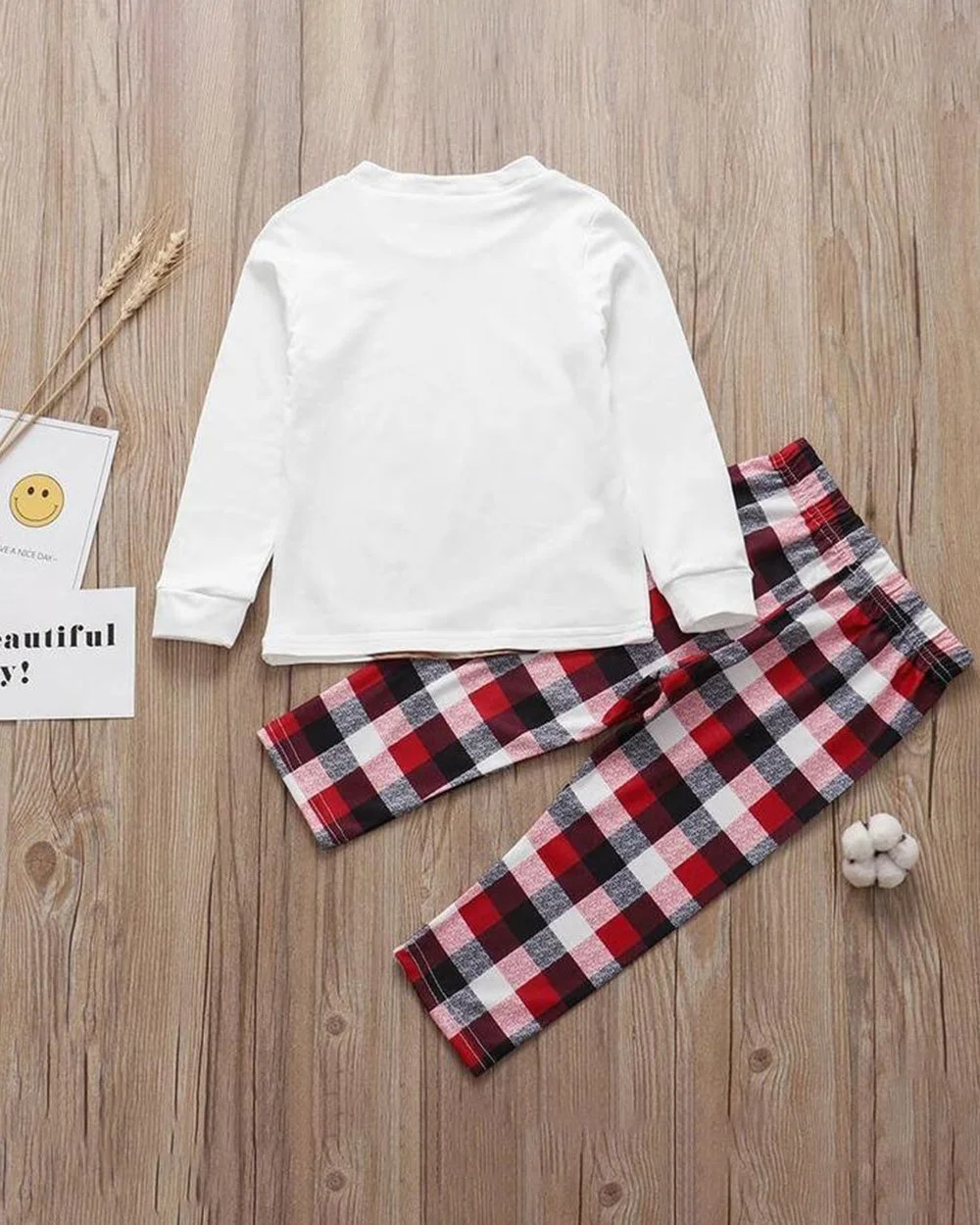 Reindeer Christmas Family Plaid Pajama with dog