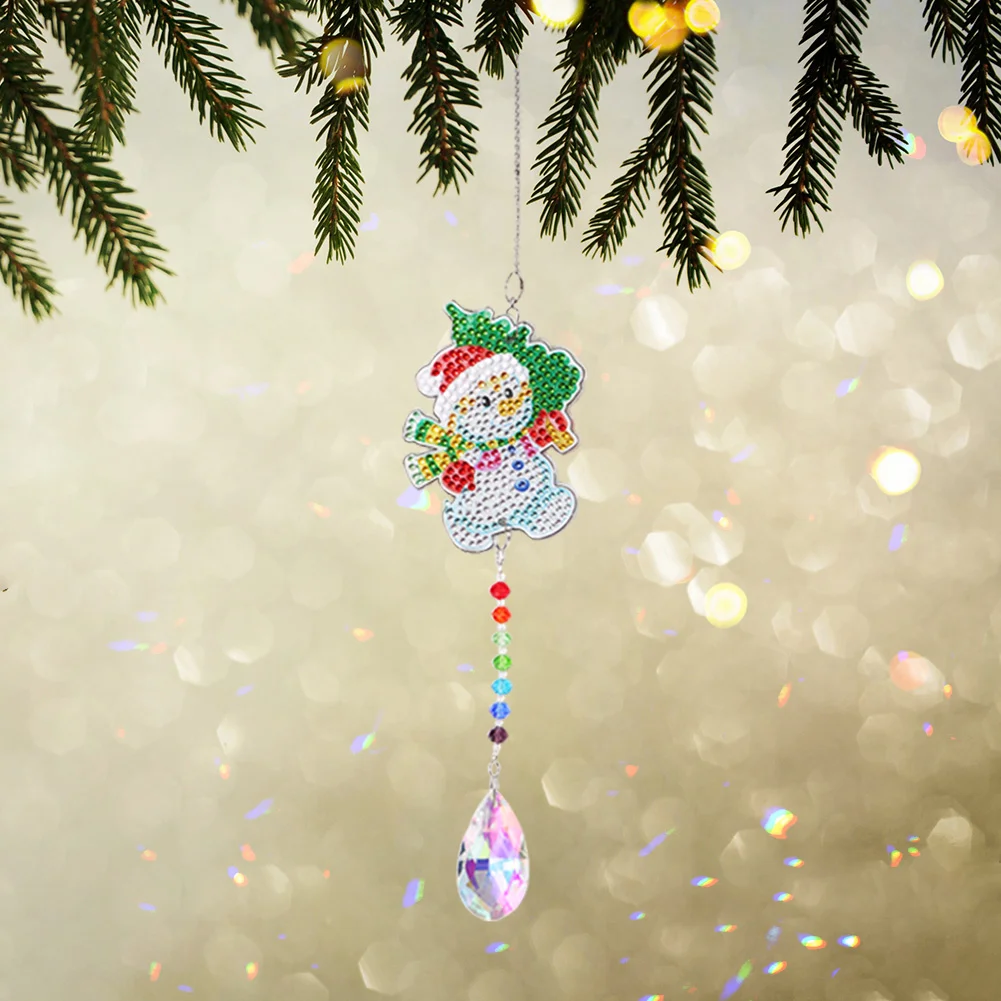 DIY Diamond Painting Sun Catcher - Snowman