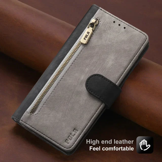 RFID Flip Wallet Leather Cover for Samsung Galaxy