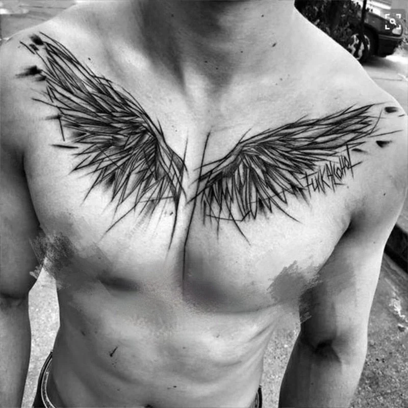 Devil Wings Skull Cross Tattoo Sticker Men and Women Back Chest Waterproof Flower Lion Body Art Fake Tattoo Cool Tattoo Sticker