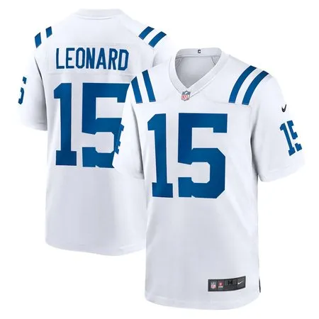 Men's Indianapolis Colts #15 Riley Leonard  White Team Game Jersey