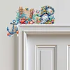 (US Local)Ocean Goblin 5D DIY Wooden Door Topper Diamond Painting Door Corner Decor