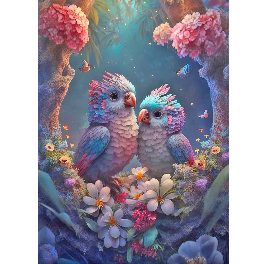Full Round Diamond Painting - Parrots(30*40cm)