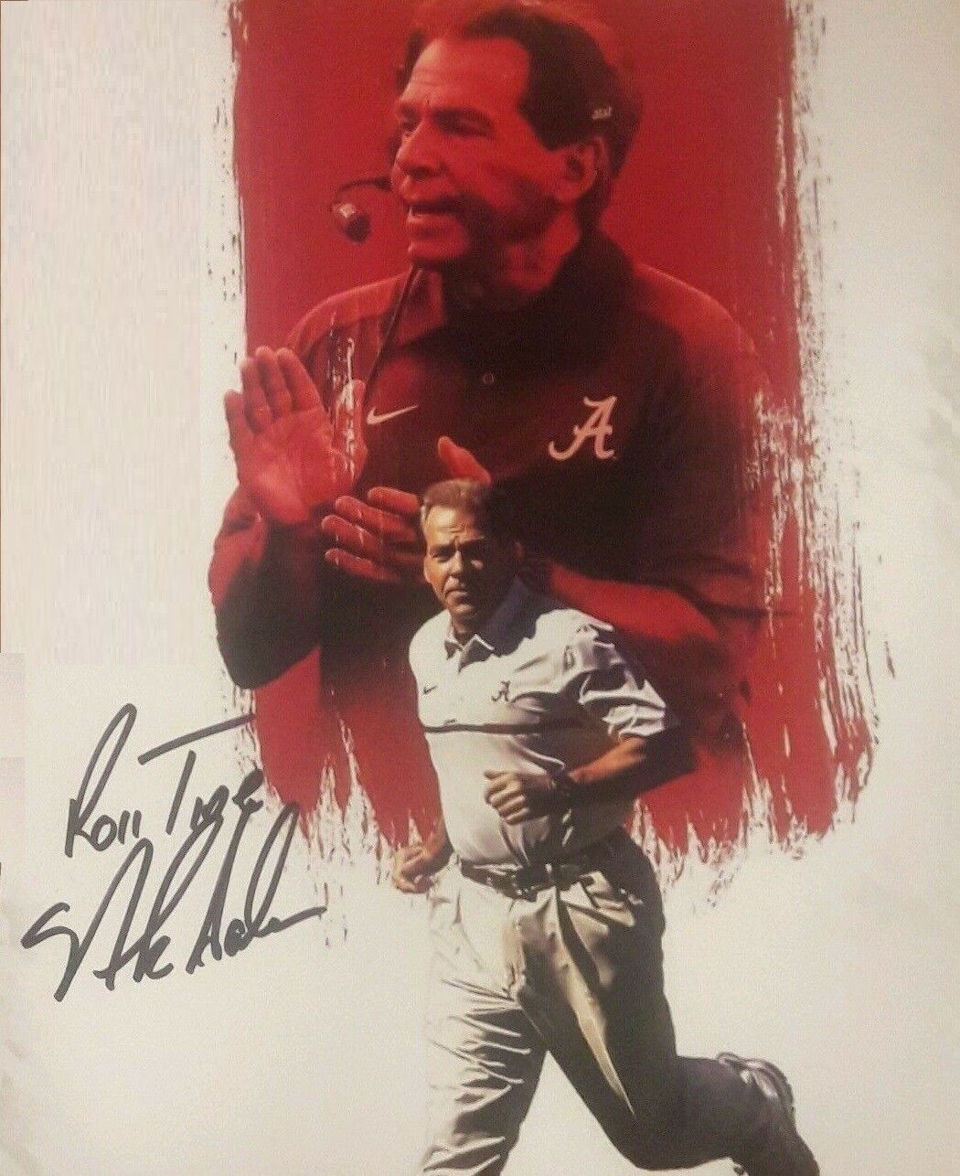 Nick Saban Autographed Signed 8x10 Photo Poster painting ( Alabama Crimson Tide ) REPRINT