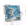 Bonhomme de neige-Perceuse ronde peinture diamant-30 * 30cm