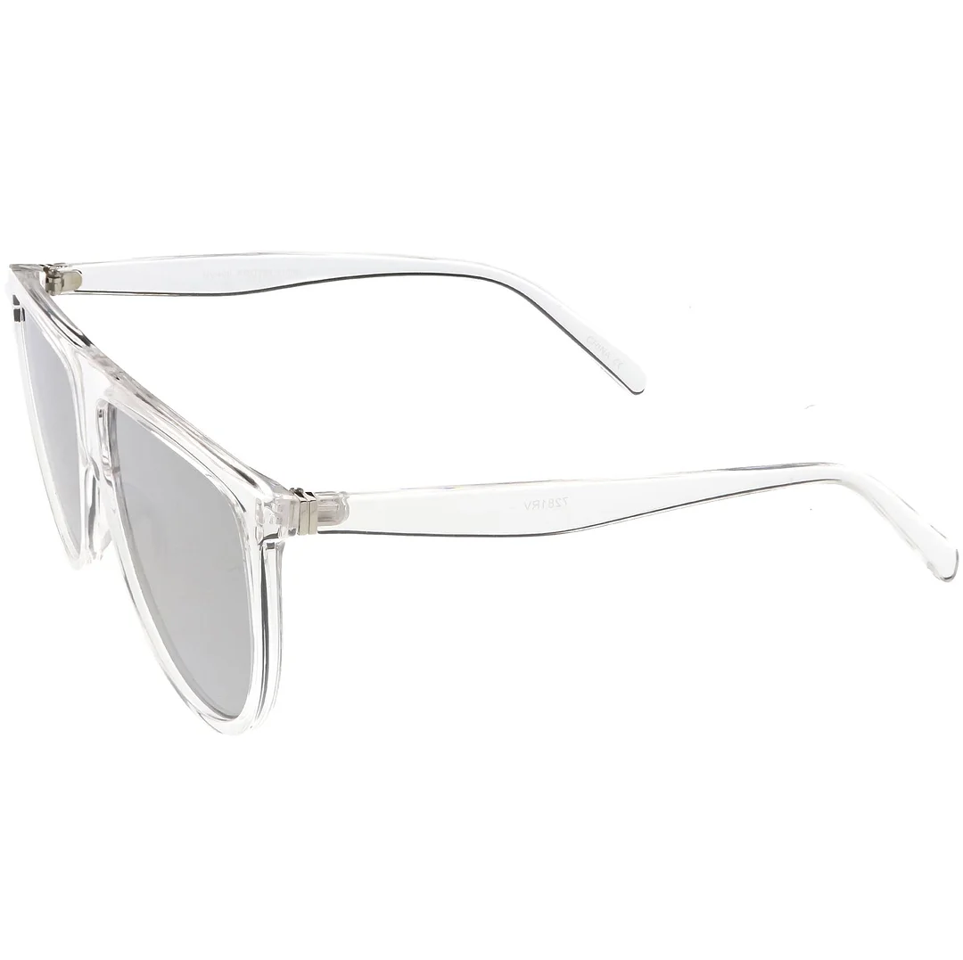 Oversize Modern Aviator glasses Flat Top Color Mirrored Lens 59mm