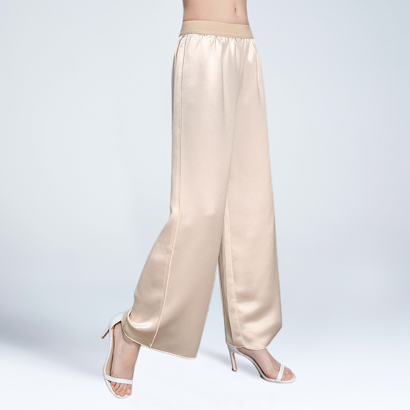 19 MOMME Pantalon décontracté en soie à taille élastique- SOIE PLUS