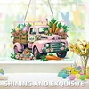 Diamond Painting Acrylic Single Side Drill Easter Cart Pendant Charms Kits for Adults Home Window Decor
