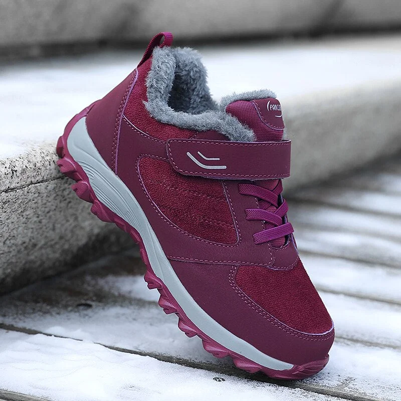 2021 Women Winter Snow Boots Warm Flat Plus Size Platform Lace Up Ladies Women's Shoes New Flock Fur Suede Ankle Boots Female 46