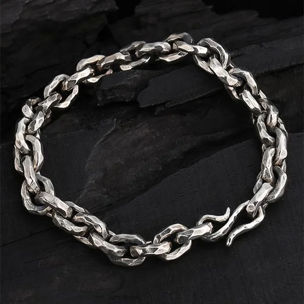 Sterling Silver Handmade Hammered Bracelet
