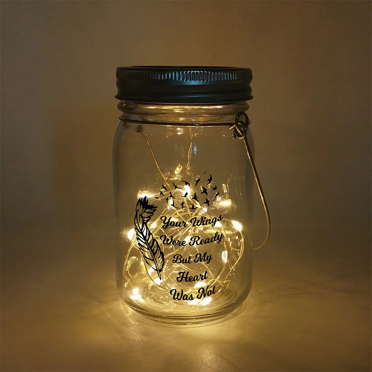 Solar Powered Jar Night Light Your Wings Were Ready Led Lamp