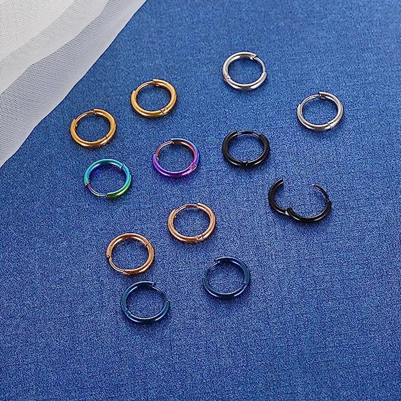 Earrings Titanium Steel Earrings Thick Thin Coil Boys And Girls  Circle Stainless Steel Earrings