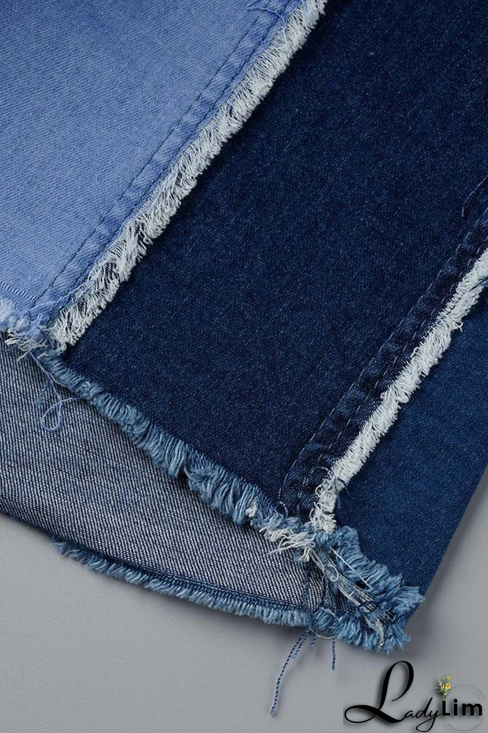 Blue Fashion Casual Patchwork Basic High Waist Skinny Denim Skirts